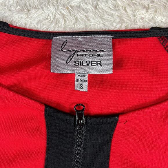 Lynn Ritchie Silver color block red and black long sleeved dress, small - Picture 8 of 10